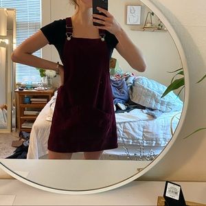 TopShop Maroon Corduray overall dress